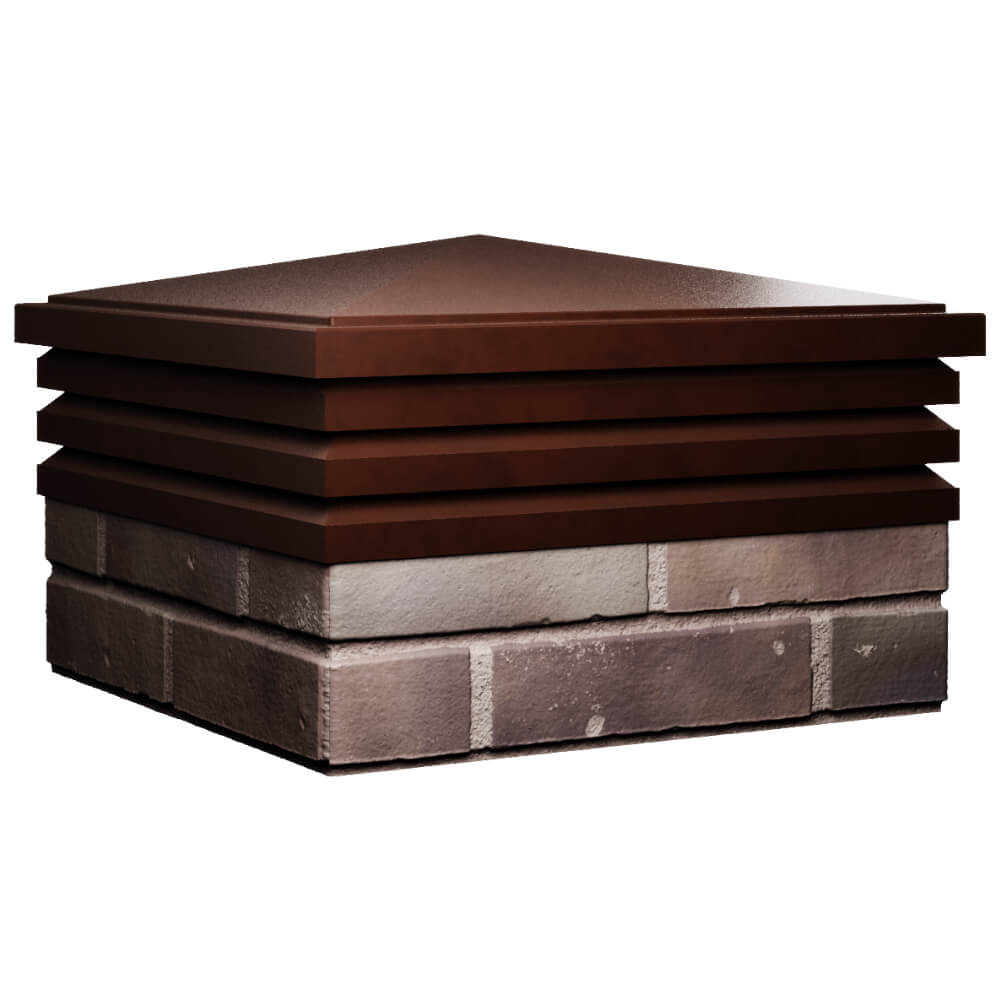 Колпак Zking Бона ХайТек Коричневый на столб 2х2 кирпича (513х513мм)